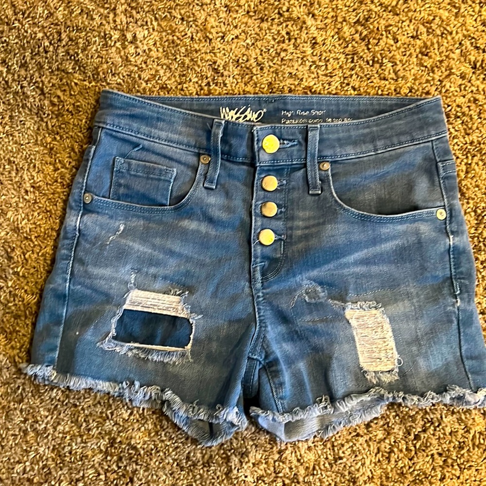 Mossimo jeans shorts button fly size 0 high rise short